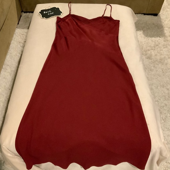 J Crew Collection Maroon Sz 10 Satin Slip Dress Adjustable Straps - Picture 10 of 15
